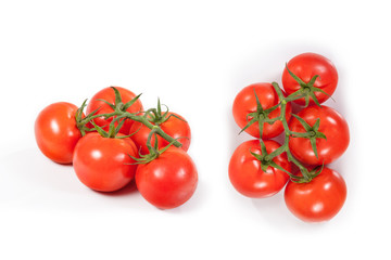 Tomatoes isolated on white background with clipping path.