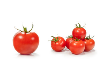 Tomatoes isolated on white background with clipping path