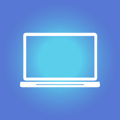 laptop icon. Flat design style. Laptop as a business tool.