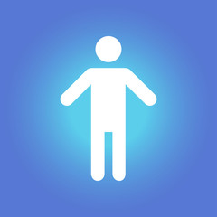 Human male sign icon. Male toilet. Flat style. A gender symbol is a pictogram used to represent either biological sex.