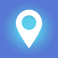 Map pointer icon. GPS location sign. Flat design style. 