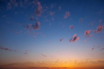Beautiful sunset sky as Background.