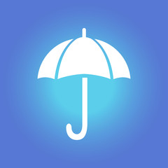 Umbrella sign icon. Rain protection symbol. Flat design style. 