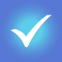 Check mark icon. Flat design style. Vector.