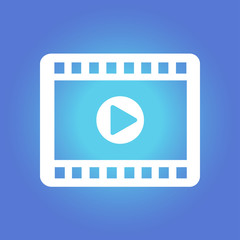Video icon. Flat design style. Movie premiere. Live video Calendar.