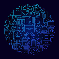 Business Line Icon Circle Concept