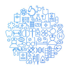 Medicine Line Icon Circle Design