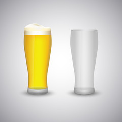Beer glass empty and full template