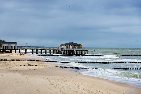 Strand Ustronie Morskie Promenade Ostsee