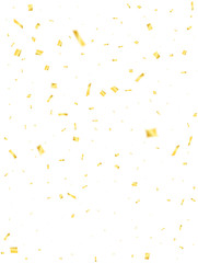 Golden confetti. Holiday confetti isolated on white background. Flying confetti - obrazy, fototapety, plakaty