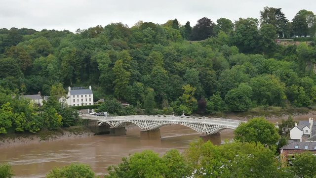 The bridge over the river Wye as seen from Chepstow castle