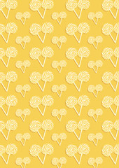 The yellow pattern of many candys
