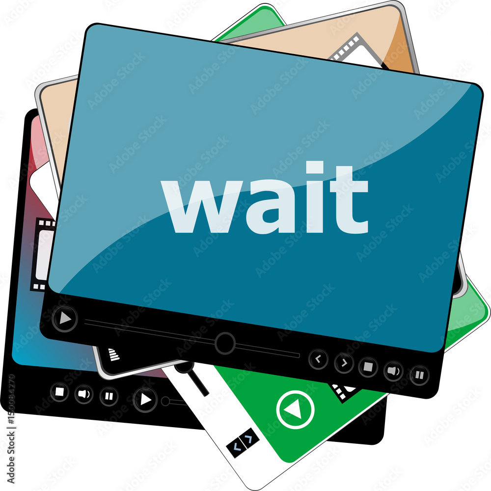 Poster video media player for web with text wait
