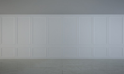 the interior design of empty room and white wood wall 