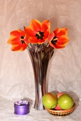 Still life with tulips