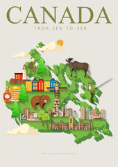 Canada. Canadian vector illustration. Travel postcard.