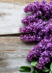 lilac on a wooden vintage board