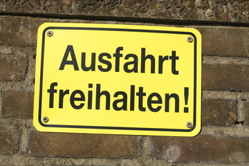 Schild Ausfahrt Freihalten !, Deutschland