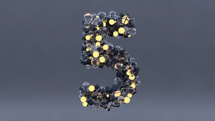 Abstract font background. Number 5