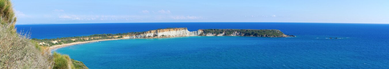 Fototapeta na wymiar Panoramic view of Gerakas beach on Zakynthos, Greece