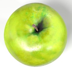 realistic 3d render of green apple