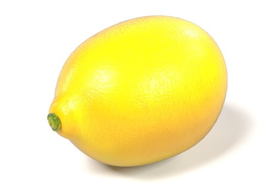 realistic 3d render of lemon on white backround