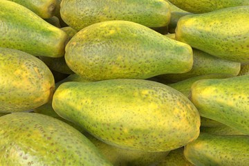 realistic 3d render of papaya fruits