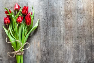 Photo sur Aluminium Fleurs Bunch of tulips, spring flowers for mothers day, background