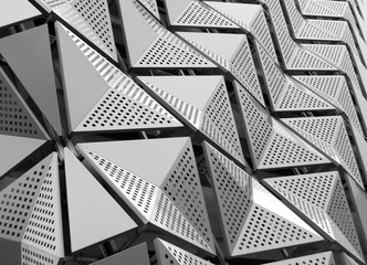  geometric steel metallic cladding on a generic modern building