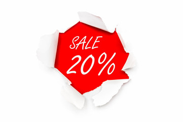 Torn paper with written text - Sale 20% off