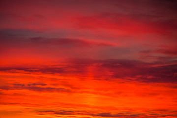 Fiery orange sunrise sky