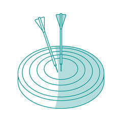 Fototapeta na wymiar blue silhouette image top view target with arrow vector illustration