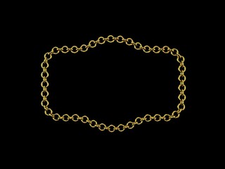 Golden chain. Isolated on black background.