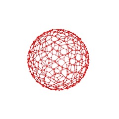 Abstract Sphere wireframe. Molecular lattice.