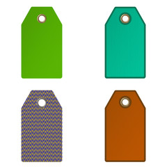 Empty price tags. Isolated on white background. 3D rendering illustration.