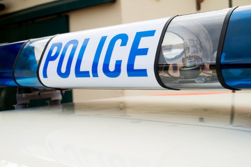 Police Lights On Patrol Car