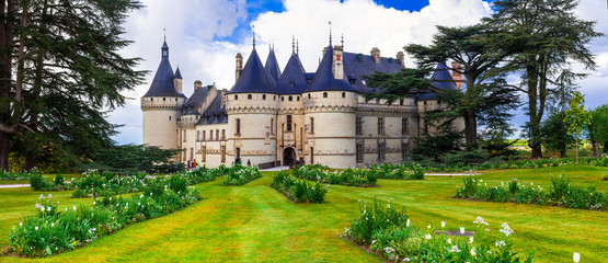 Fairytale Chaumont-sur -Loire castle. Loire valley, France