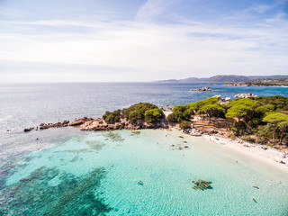 Plage de Palombaggia formulier hierboven op Corsica