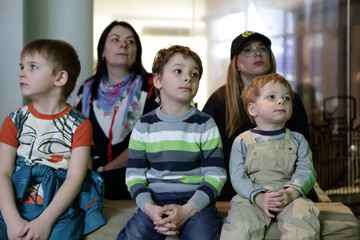 Family watching TV