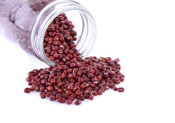 Red bean on white background