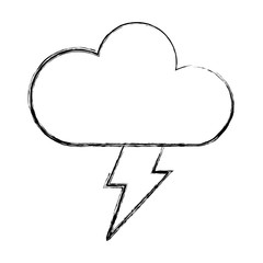 cloud with ray climate isolated icon vector illustration design