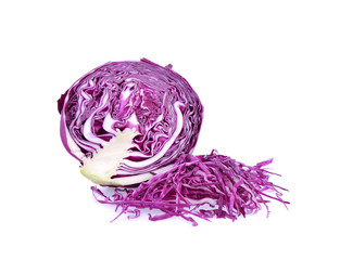 purple cabbage on white background