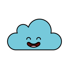 cloud climate kawaii character vector illustration design