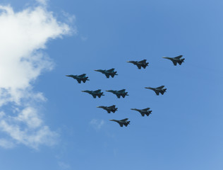 Russian military aircraft in the sky