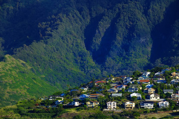 Vacation Homes on Tropical Mountainside Lush Green