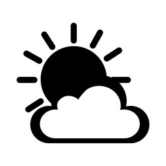 cloud with sun climate isolated icon vector illustration design