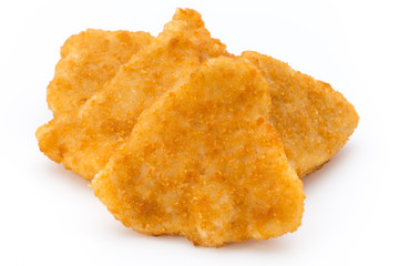 Nugget chiken on the white background.