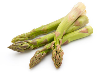 Eco asparagus on white background. Fresh vegetables.