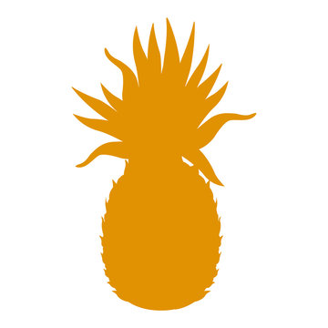 recommend clip art: yellow silhouette pineapple fruit tropical food image vector illustration
