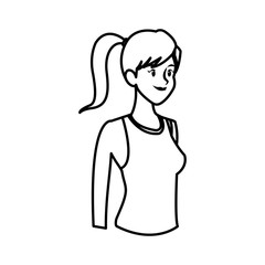 sport girl athletic fitness image vector illustration
